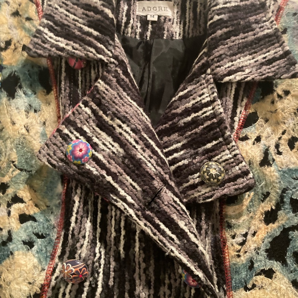 Adore Multicolor Artistic Trench Coat - Picture 3 of 7